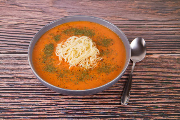 istock Tomato soup with noodles 1472813224