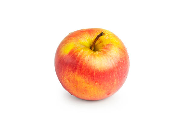 istock apple is red isolated on a white background. 1472813424
