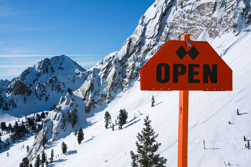Winter downhill skiing in Ogden, Utah