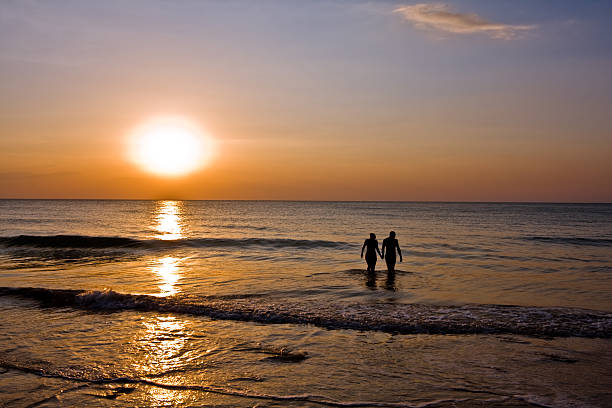 istock romantic couple holding hands in the ocean 147281518
