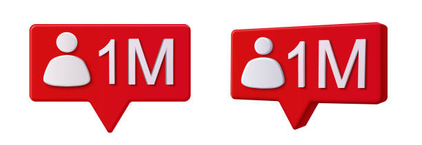 istock 1 Million Follower and Notification Icons. Social Media Vector Icon 1472815476