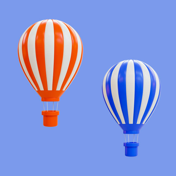 istock 3d minimal vacation time. hot air balloons floating. 3d illustration. 1472825742