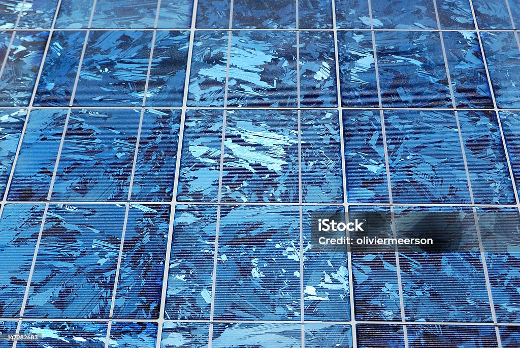 Silício painel solar Plano aproximado - Royalty-free Central de Energia Solar Foto de stock