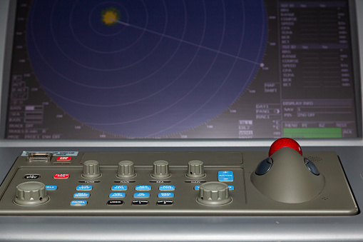 Ship Navigation Panel With Radar Computer And Control Buttons Stock ...