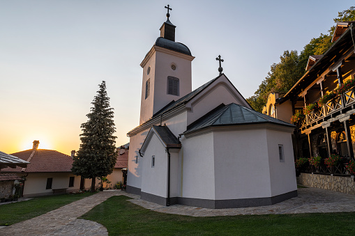 Serbian Orthodox Monastery of National Meeting (Manastir Sretenje). 13th century monastery located on Ovcar Mountain, Serbia, Europe