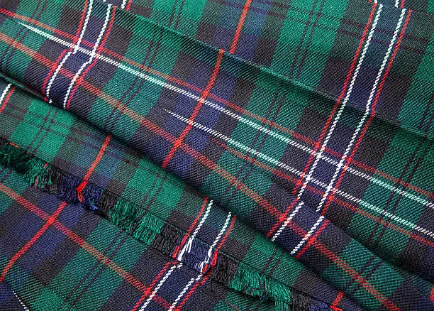 Scottish tartan pattern, part of a traditional kilt