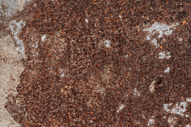 istock Rust and iron plate patterned lines. Rusted metal texture. Metal plate with weathered colors and rust. Natural light 1472834005