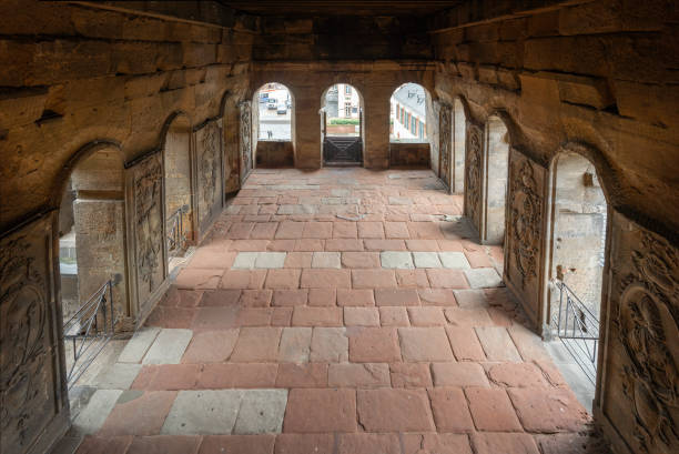 Trier, Germany - Jan 31, 2020: Porta Nigra Interior - Trier, Germany
