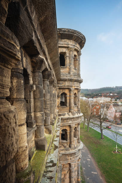 Trier, Germany - Jan 31, 2020: Porta Nigra View - Trier, Germany