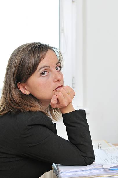 istock Bored business person in work 147284083