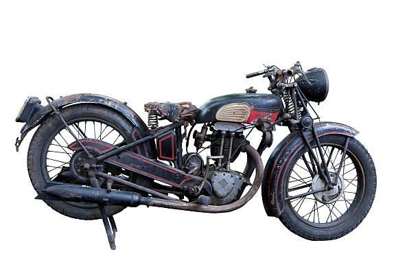 istock An old motorcycle isolated on a white background 147284402