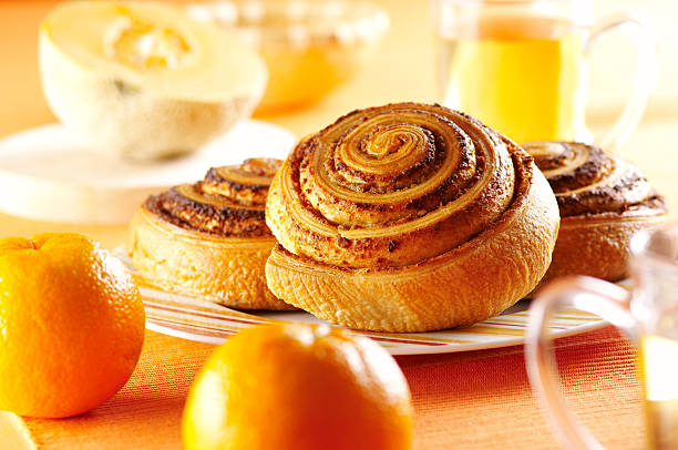 istock Rolled bread product with chestnut cream 147284623