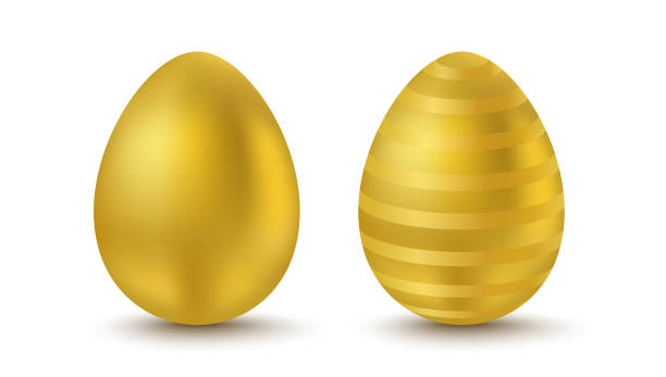 Vector set golden eggs for Easter.  Vector Easter egg. vector art illustration