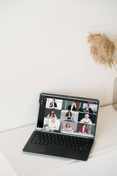istock video chat female business team on laptop screen 1472865886