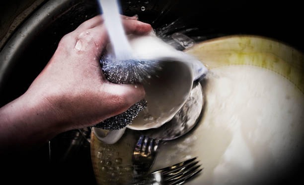 Washing Dishes stock photo