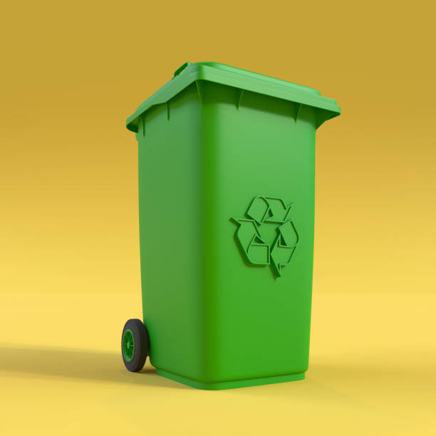 istock A New Unbox Green Large Plastic Bin Isolated on Orange Background 1472873554