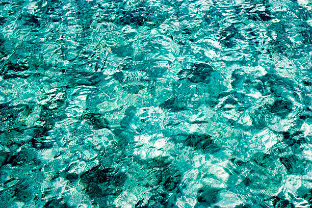 Aqua ocean water in Bahamas stock photo