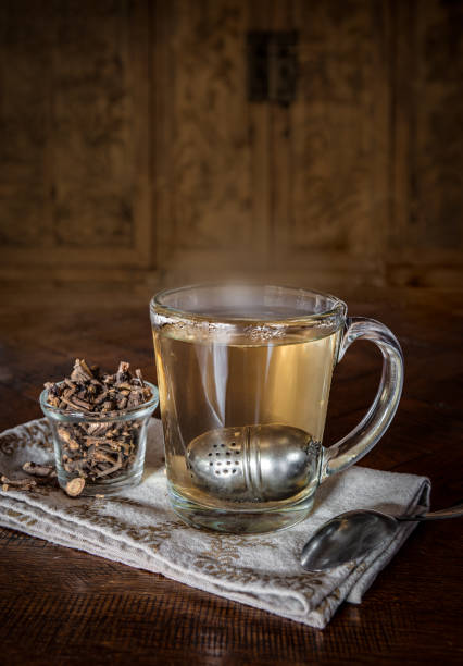 Cup of yerba mansa tea stock photo