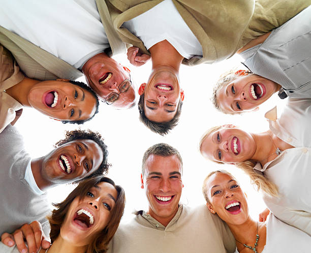 istock Group of excited people smiling 147288219