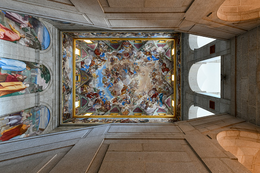 Details of the interiors of Collegiata di San Gaudenzio church, Varallo, Italy