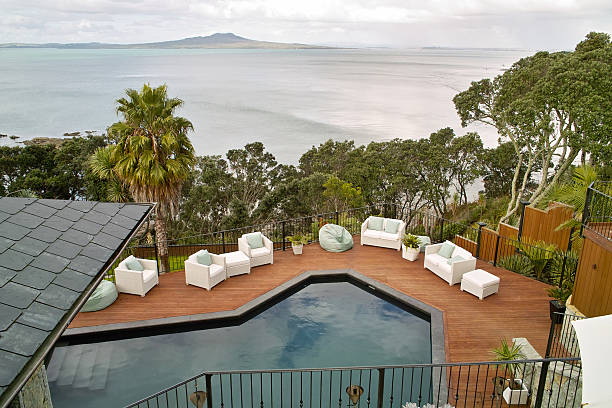 istock Well Landscaped Pool Area 147288407