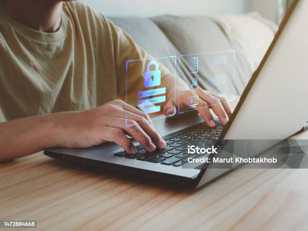 User Using Internet Privacy Image Users Are Using Cybersecurity And Privacy Concepts To Protect Their ...