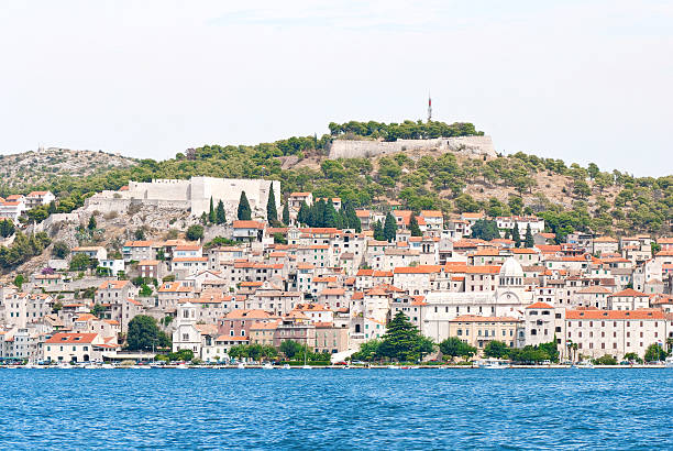 Sibenik is one of the oldest native Croatian towns on the eastern shores of the Adriatic, in central Dalmatia, were the river Krka flows into the Adriatic Sea. Sibenik is a political, educational, transport, industrial and tourist center of Sibenik-Knin county. St. Nicholas Fortress ( on top of hill ) is one of the most valuable and best preserved examples of defense architecture in Dalmatia