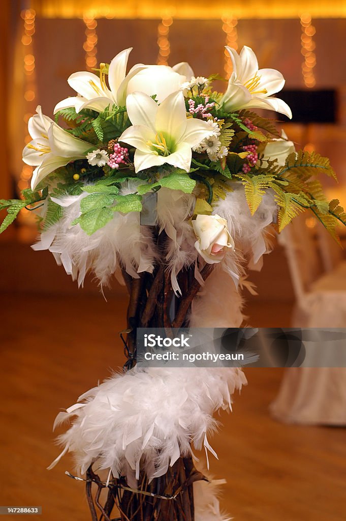 Flower Decoration Stand very beautifully arranged flower decoration stand at wedding Arranging Stock Photo