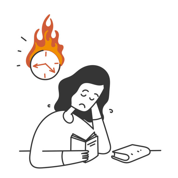 Study Hard Vector 10+ College Student Studying Hard Stock Illustrations, Royalty-Free ...