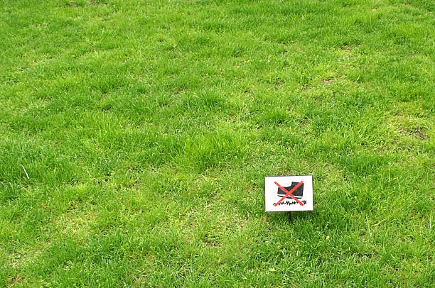 Keep off the lawn stock photo