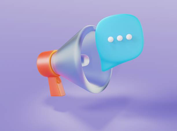 istock Speaker in glassmorphism style with bubble and three dots isolated background 3d rendering 1472894612