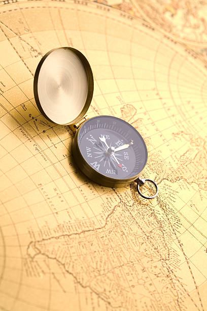 Old compass stock photo