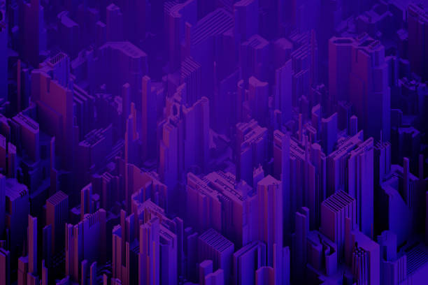 istock neon colored futuristic cityscape 1472909850