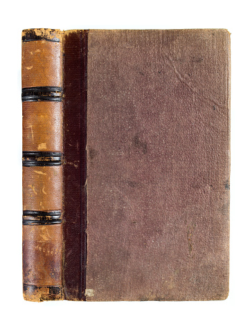 Antique book with leather-bound cover.