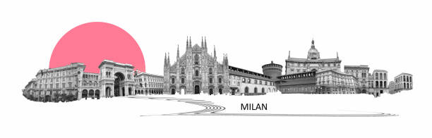 istock Photo collage from Milan, Italy. Collage includes major landmarks. Art design 1472910965