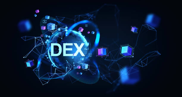 istock DEX and earth globe hologram with blockchain and information fields 1472912493