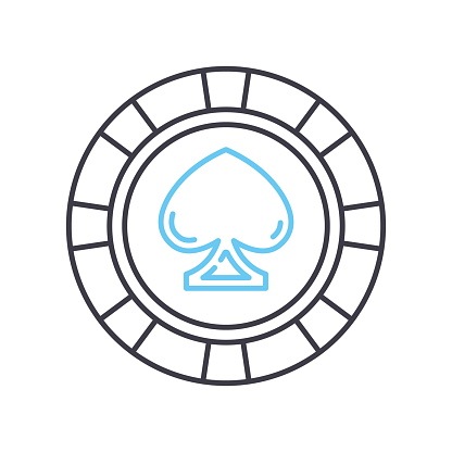 casino chips line icon, vector illustration, outline symbol, concept sign