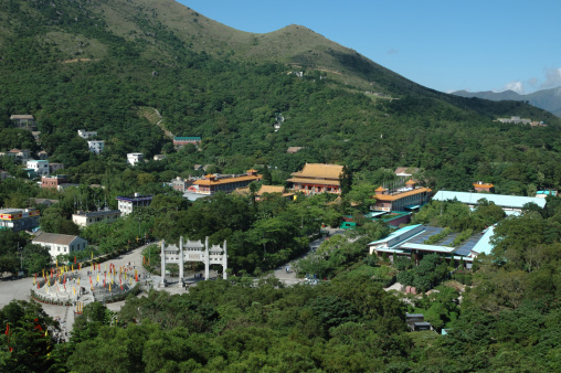 Po Lin Monastery, which is a Buddhist monastery, located on Ngong Ping Plateau, on Lantau Island, Hong Kong