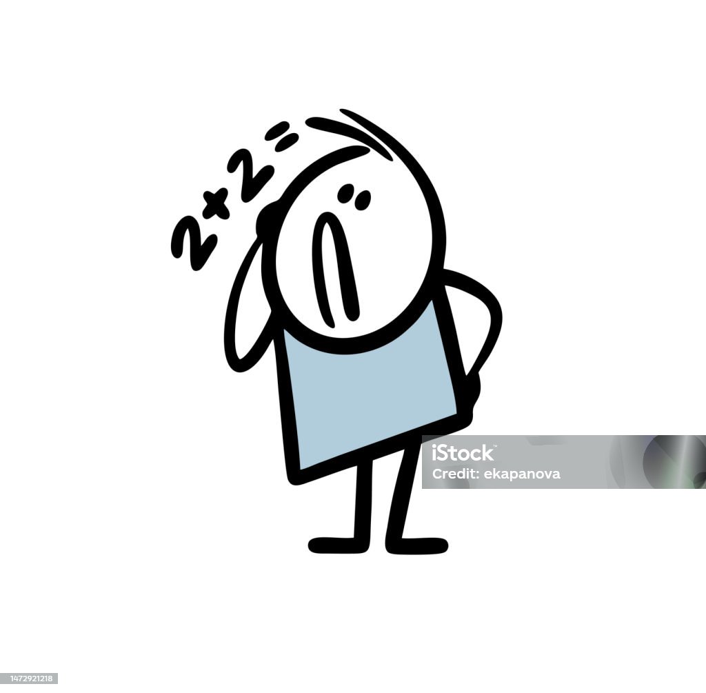 Sad Math Graphic Very Sad Student In A Classroom At School Cannot Solve A Simple ...