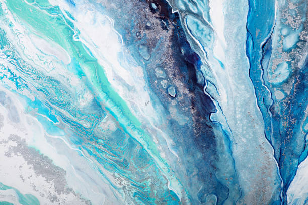 istock Bright abstract painting background in exquisite light blue color. Abstract stylish mixed fluid alcohol ink picture. Marbled bright blue texture. Acrylic trendy artwork. Modern liquid patterned art. 1472922147