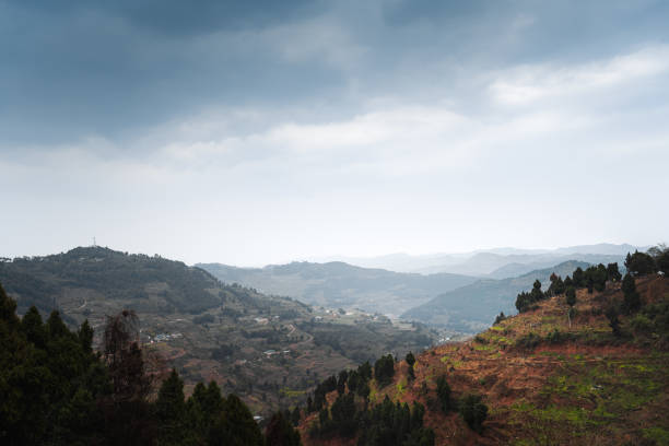In the mountains in the morning