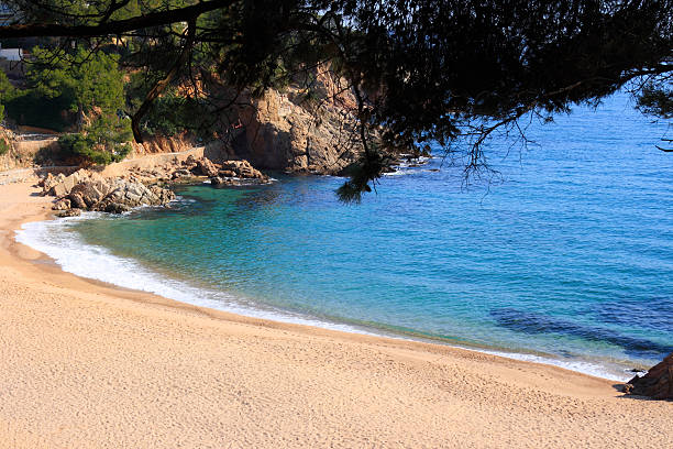 Deserted beach (Costa Brava, Spain) stock photo