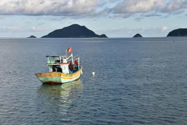 Vietnamese Fishing Boat in South China Sea stock photo