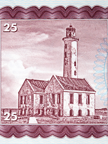 Lighthouse building from Curacao money - Gulden