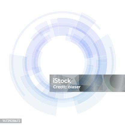 istock Light blue abstract circular with semi transparent sections background pattern 1472928672