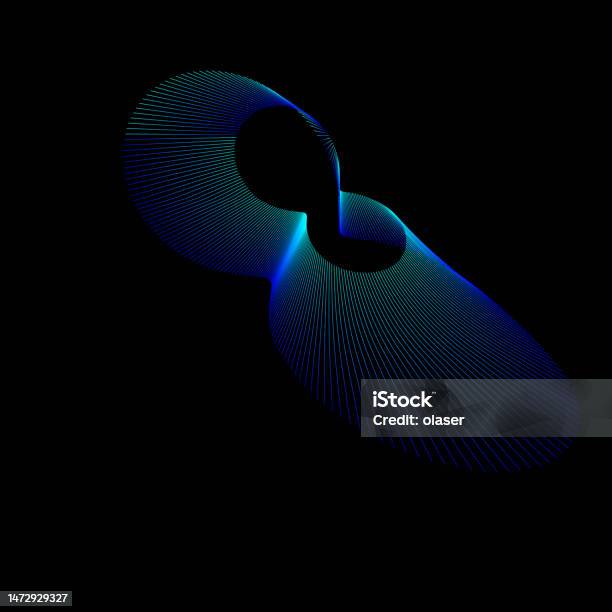 Line 3d Computer Graphics 3d Line Digital Computer Art Wave Shape Glowing In The Dark Stock ...
