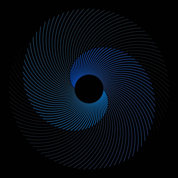 dunkelblaue spiralförmige wirbellinienmuster - olaser stock-grafiken, -clipart, -cartoons und -symbole