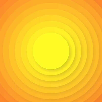 Modern and trendy background. Abstract design with circles and beautiful color gradient in a paper cut style. This illustration can be used for your design, with space for your text (colors used: Yellow, Orange). Vector Illustration (EPS file, well layered and grouped), square format (1:1). Easy to edit, manipulate, resize or colorize. Vector and Jpeg file of different sizes.
