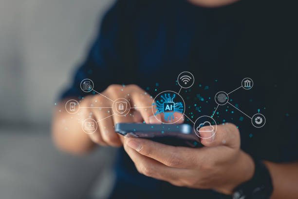 istock This concept combines AI chips and new technology with big data and business design, integrating a fingerprint system, cloud computing, and online smart industry storage to optimize business operation 1472935192