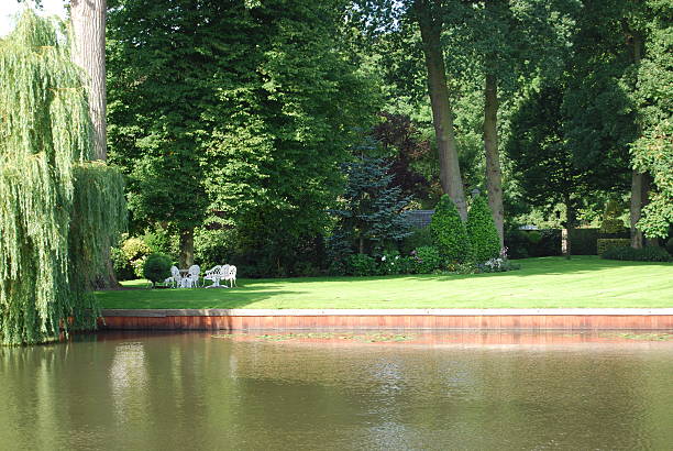 Residential house on the Vecth river stock photo